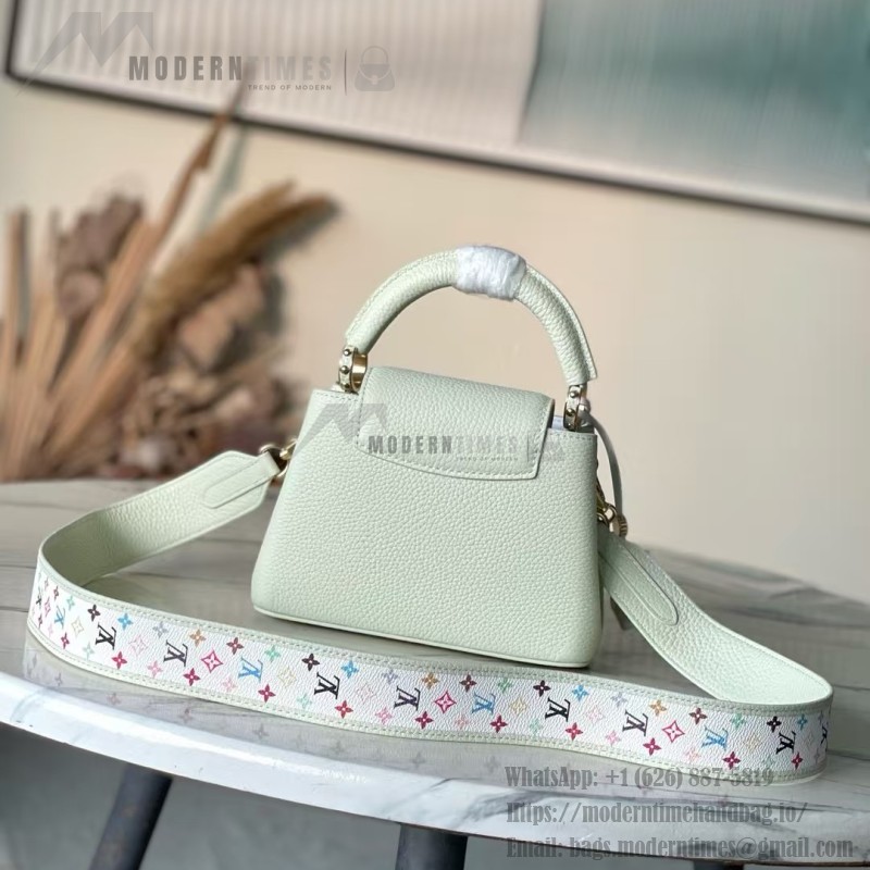 Louis Vuitton × Murakami Capucines M13253 Light Green Off-White Tri-Color Limited Edition – Premium Replica