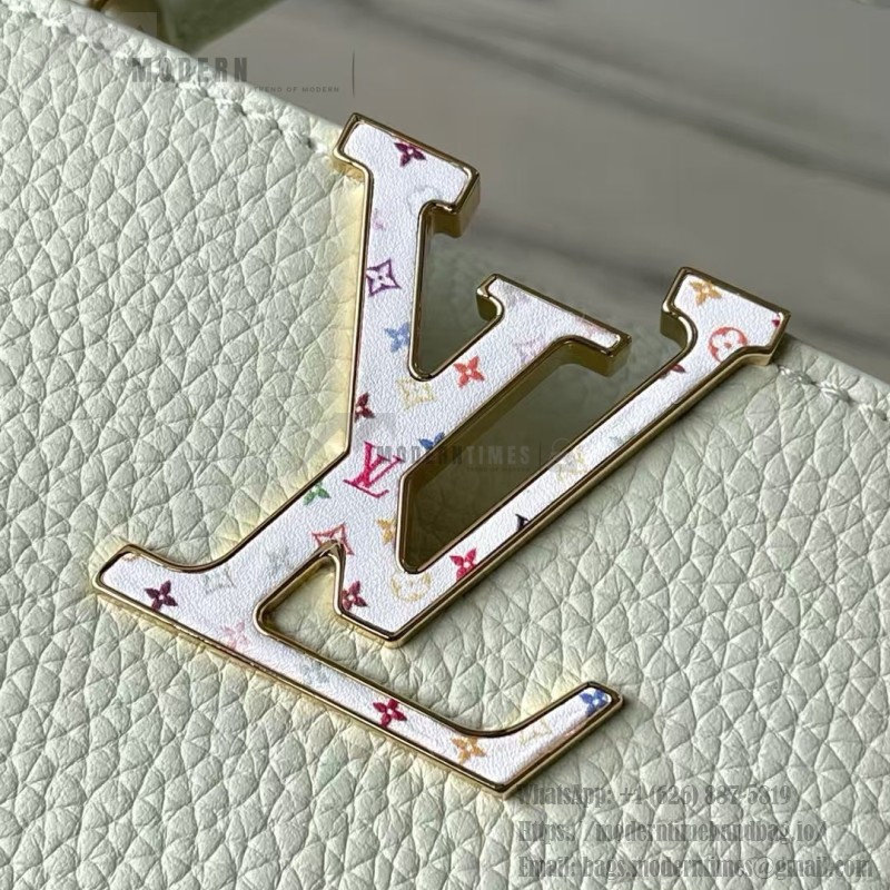 Louis Vuitton × Murakami Capucines M13253 Light Green Off-White Tri-Color Limited Edition – Premium Replica