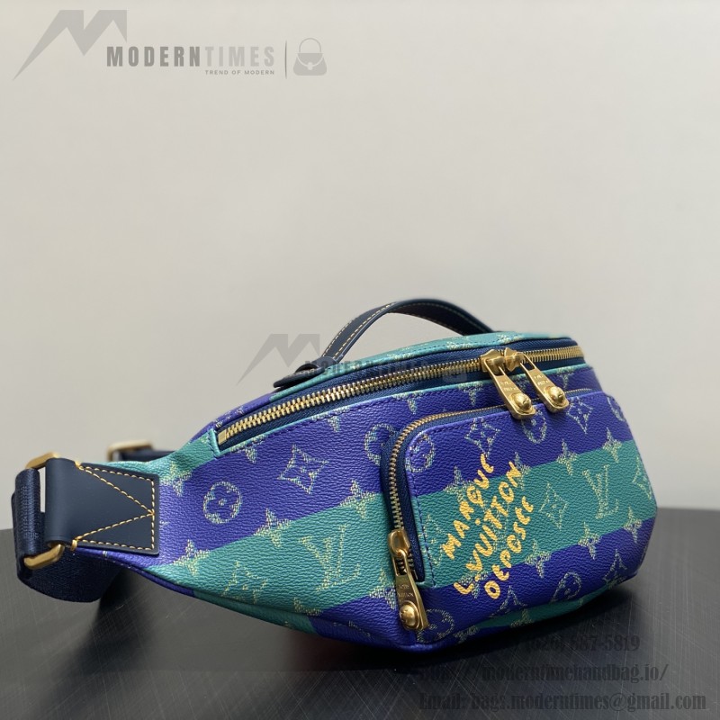 Louis Vuitton Rush Bumbag M25783 Blue Color-Block Waist Bag
