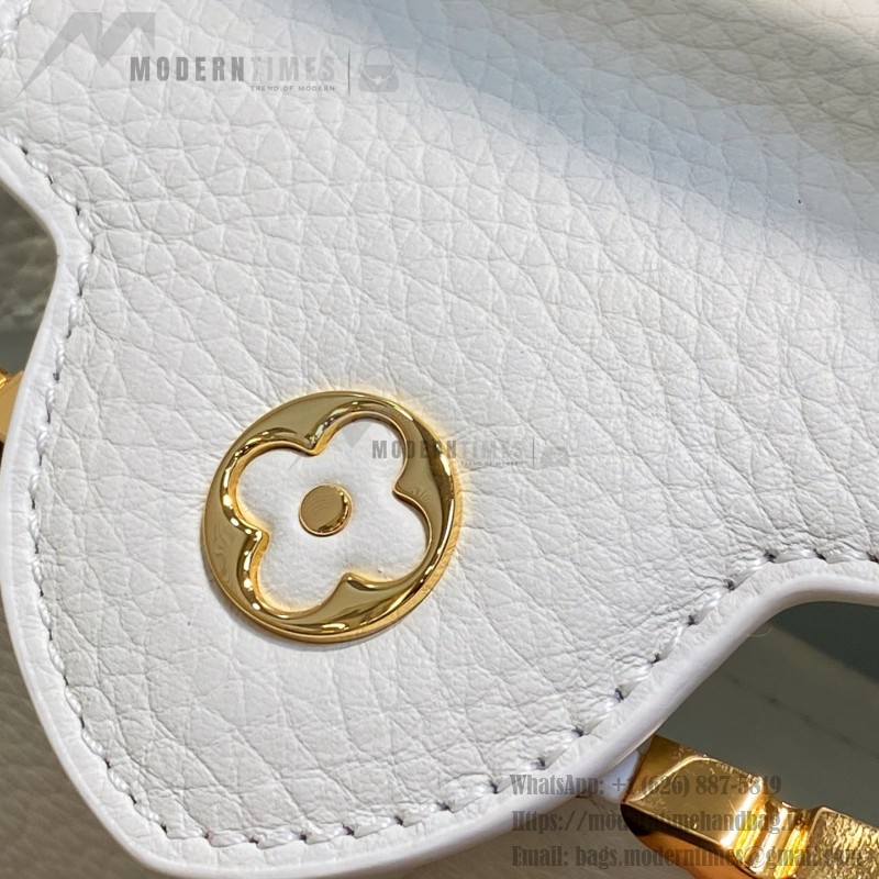 Louis Vuitton Capucines Mini M56669 White Taurillon Leather