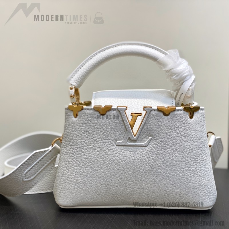 Louis Vuitton Capucines Mini M56669 White Taurillon Leather
