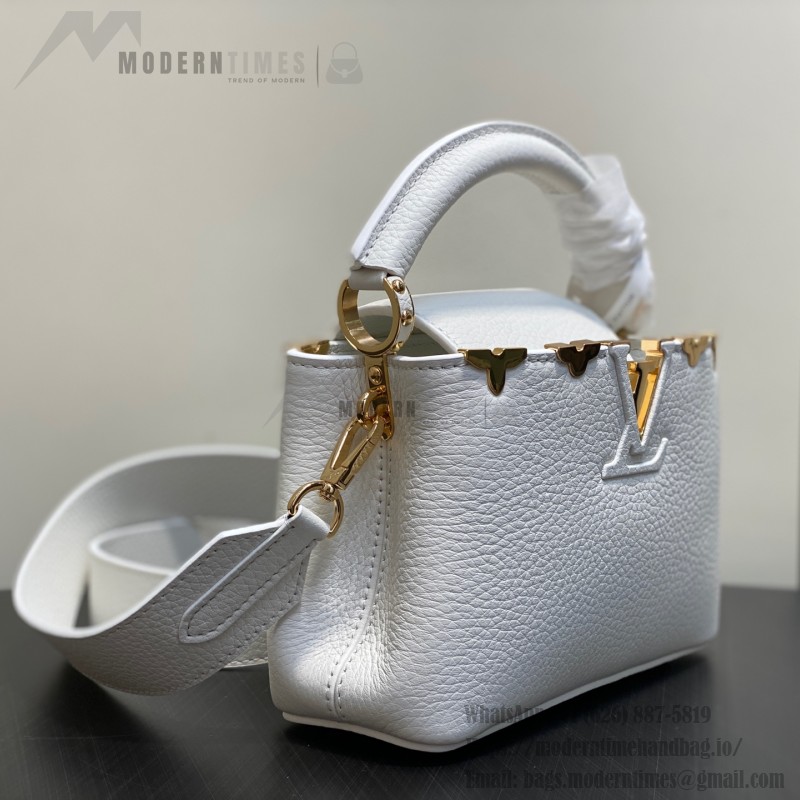 Louis Vuitton Capucines Mini M56669 White Taurillon Leather