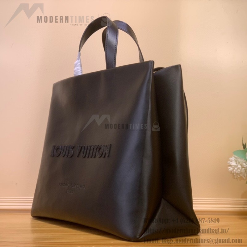 Louis Vuitton Shopper Medium Handbag M13979 Black Leather