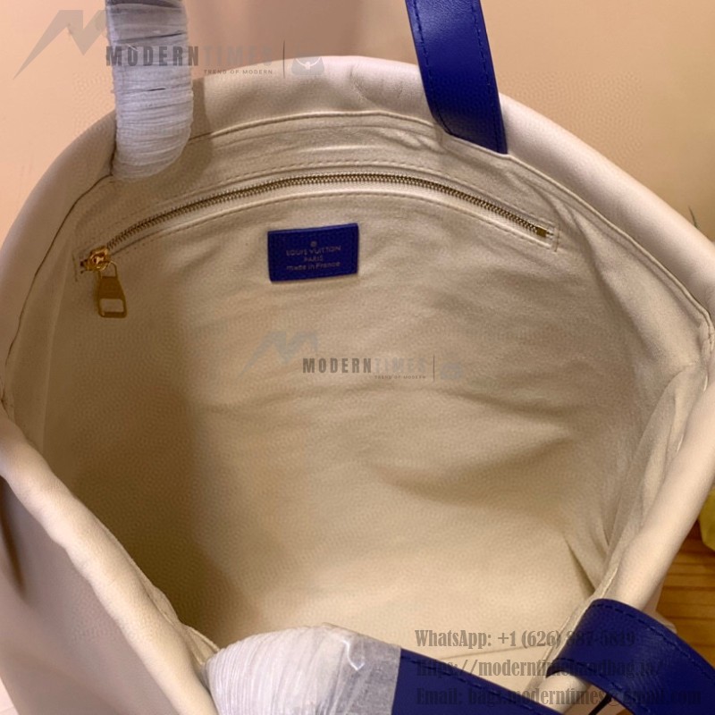Louis Vuitton Dust Bag Tote Handbag M15235 White Suede Leather