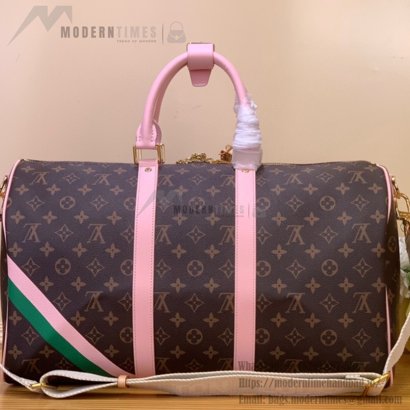Louis Vuitton Keepall Bandoulière 45 M25822 Monogram Pink Print