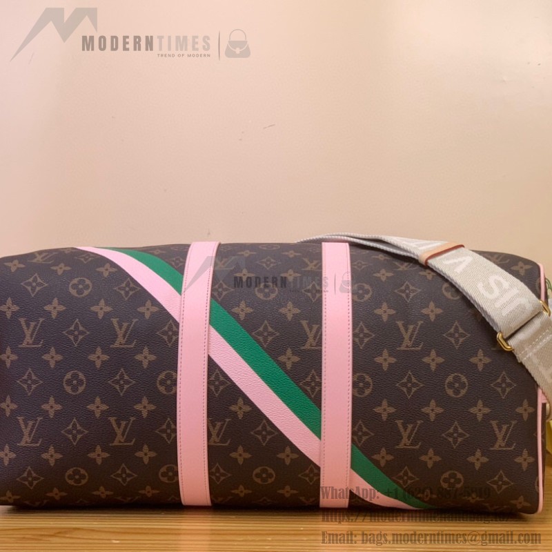 Louis Vuitton Keepall Bandoulière 45 M25822 Monogram Pink Print
