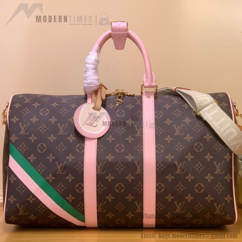 Louis Vuitton Keepall Bandoulière 45 M25822 Monogram Pink Print