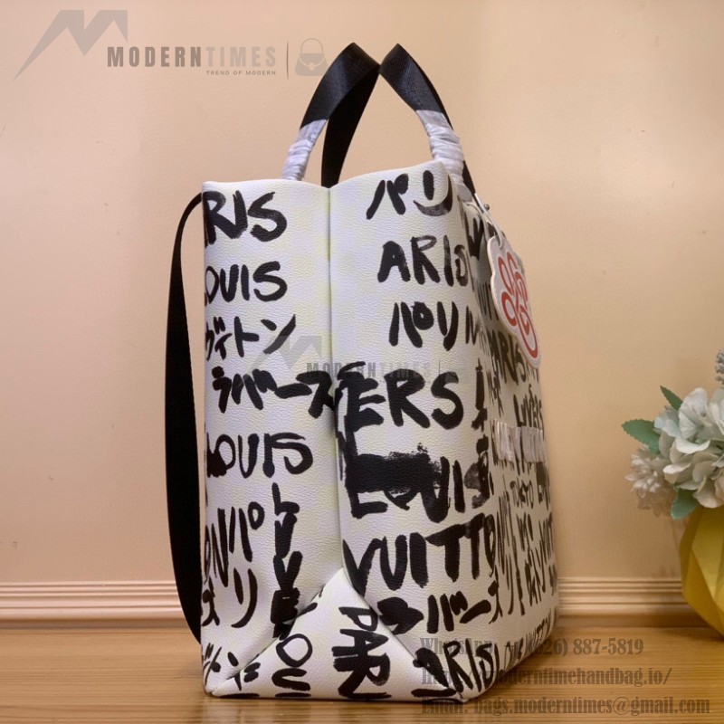 Louis Vuitton Shopper Tote Medium N40797 Graffiti White Damier Canvas