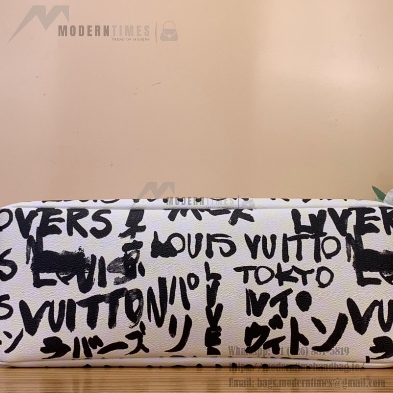 Louis Vuitton Shopper Tote Medium N40797 Graffiti White Damier Canvas