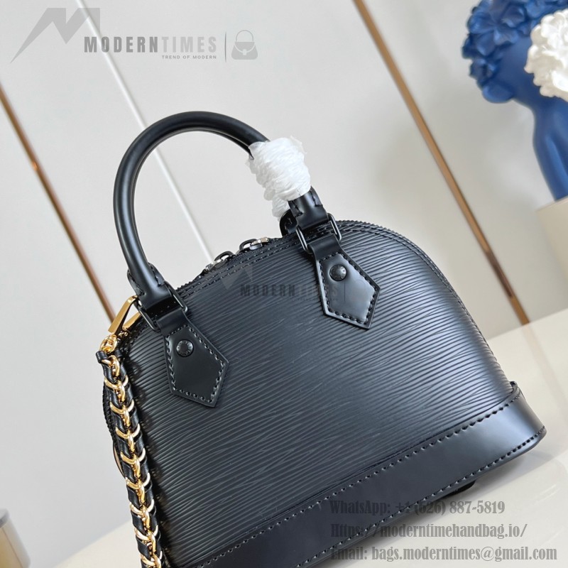 Louis Vuitton Alma Mini Handbag K00015 Turmeric Black Monogram Canvas