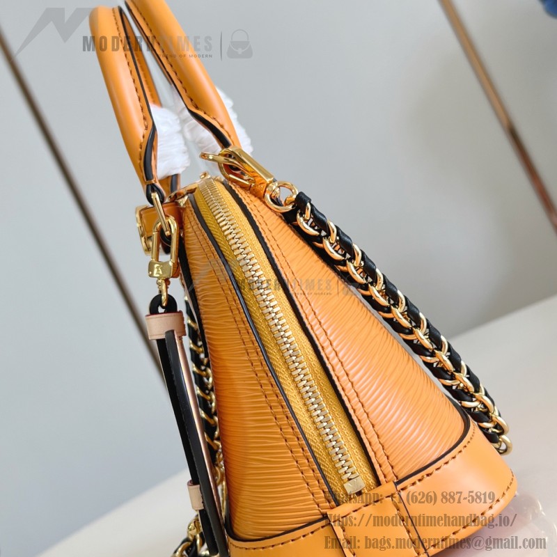 Louis Vuitton Alma Mini Handbag K00015 Turmeric Black Monogram Canvas