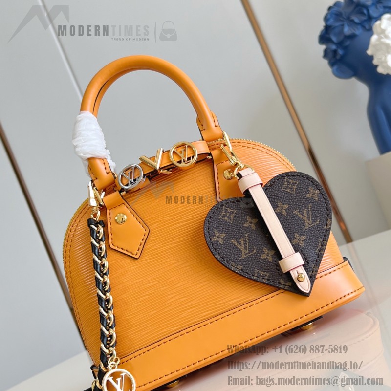 Louis Vuitton Alma Mini Handbag K00015 Turmeric Black Monogram Canvas