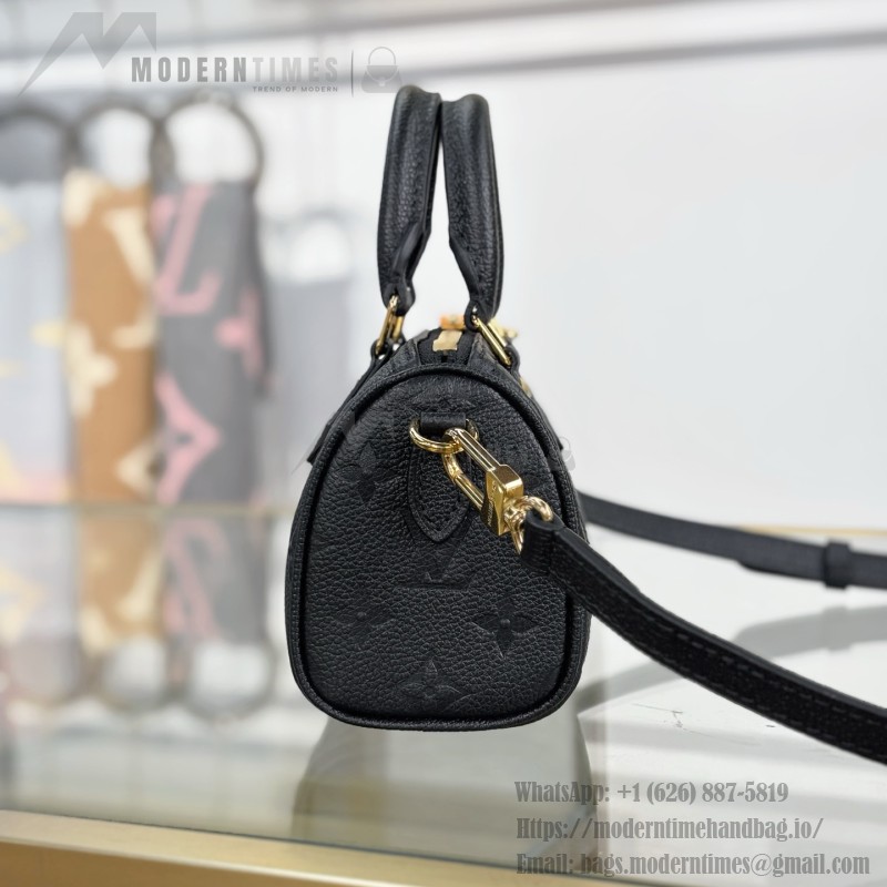 Louis Vuitton Nano Speedy M82450 Black MB Chip Replica Handbag
