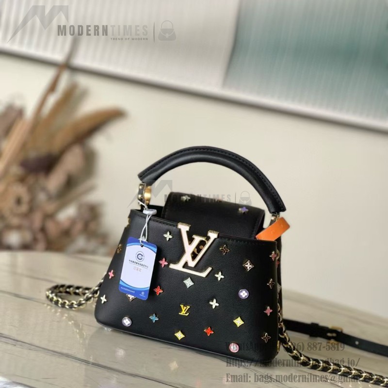 Louis Vuitton Capucines M14165 Murakami Re-Edition White Black Replica Handbag