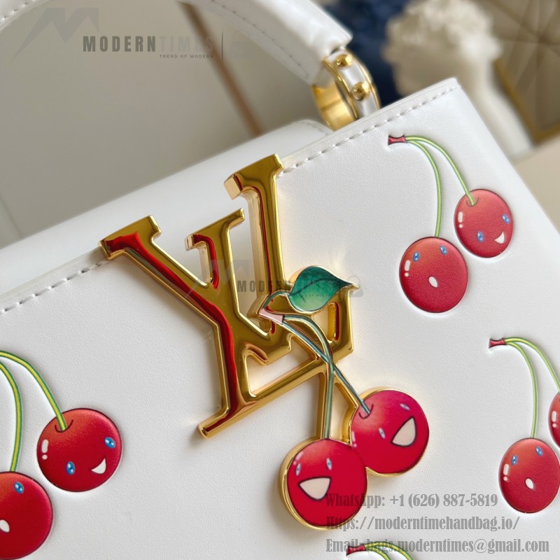 Louis Vuitton Capucines Mini M13251 Murakami Cherry Embossed Replica Handbag