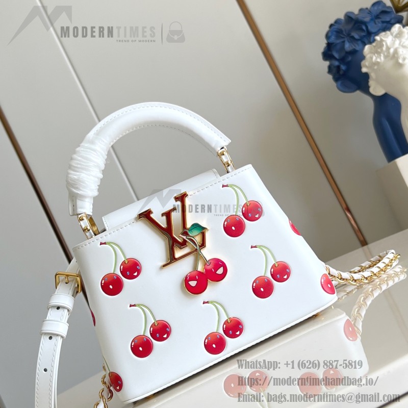 Louis Vuitton Capucines Mini M13251 Murakami Cherry Embossed Replica Handbag