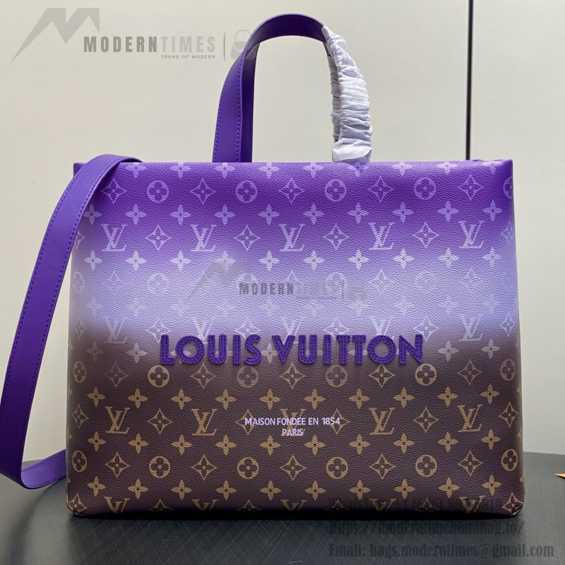 Louis Vuitton Shopper Tote M13923 Purple Gradient Damier Ebene Replica Bag