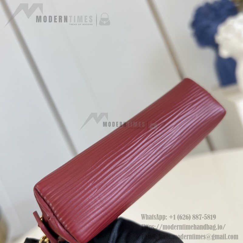 Louis Vuitton Lipstick Mini Cosmetic Pouch Monogram Canvas with Chain