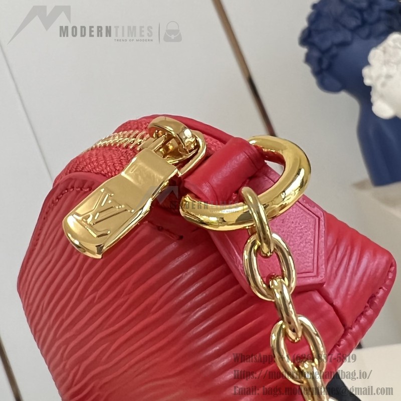 Louis Vuitton Lipstick Mini Cosmetic Pouch Monogram Canvas with Chain
