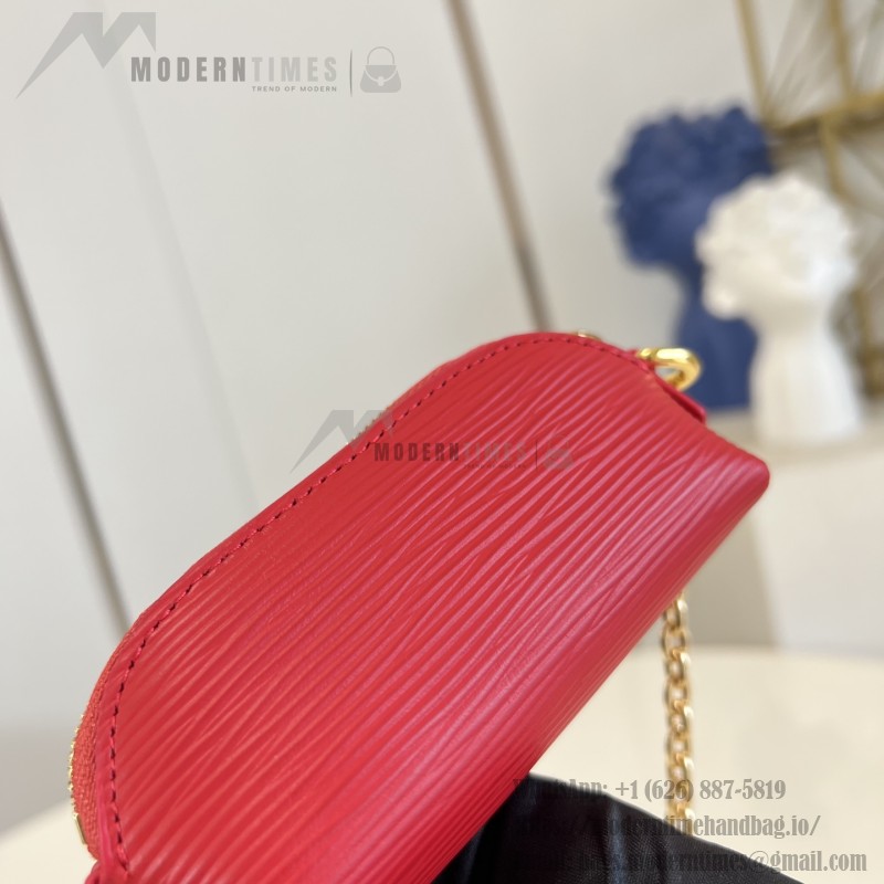 Louis Vuitton Lipstick Mini Cosmetic Pouch Monogram Canvas with Chain