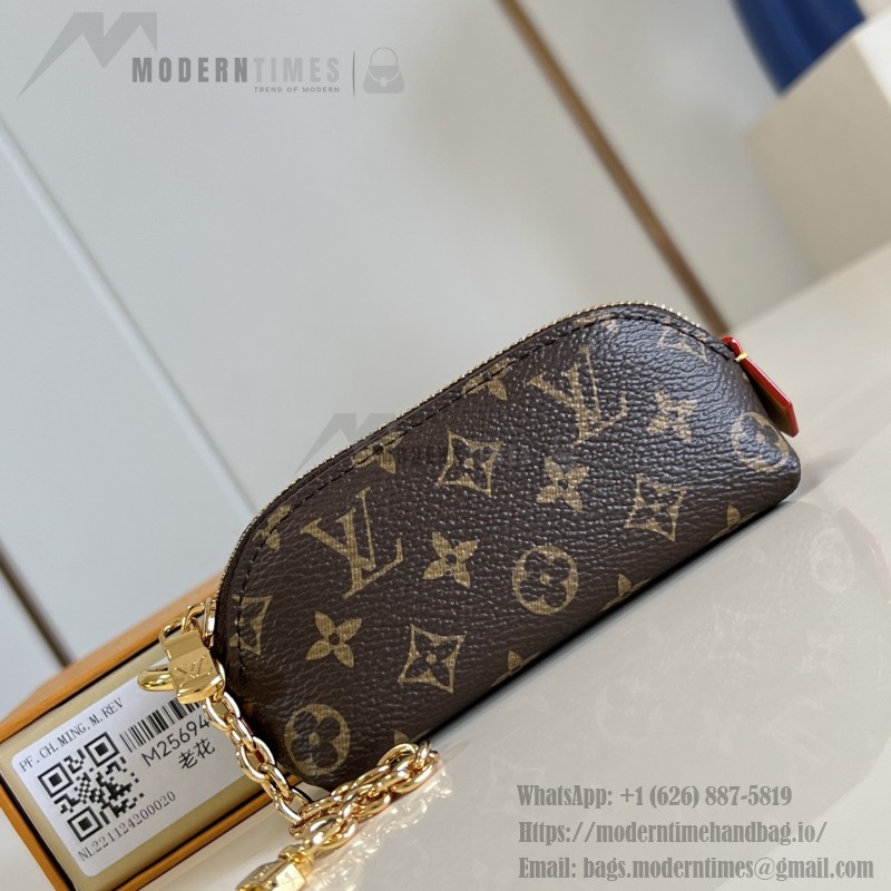 Louis Vuitton Lipstick Mini Cosmetic Pouch Monogram Canvas with Chain