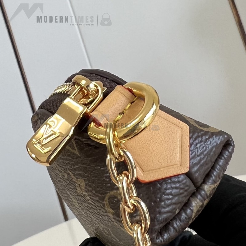 Louis Vuitton Lipstick Mini Cosmetic Pouch Monogram Canvas with Chain