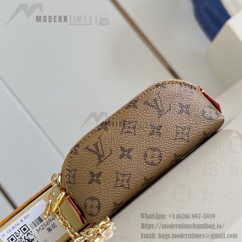 Louis Vuitton Lipstick Mini Cosmetic Pouch Monogram Canvas with Chain