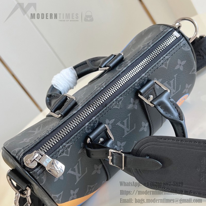 Louis Vuitton Keepall 25 Monogram Eclipse Canvas Bag