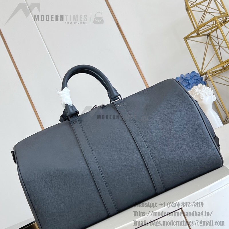 Louis Vuitton Keepall Bandoulière 50 replica travel bag in waxed calfskin leather
