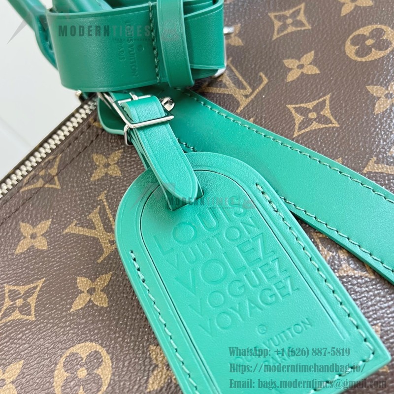 Louis Vuitton Keepall Bandoulière 45 replica in Monogram Eclipse canvas deep green