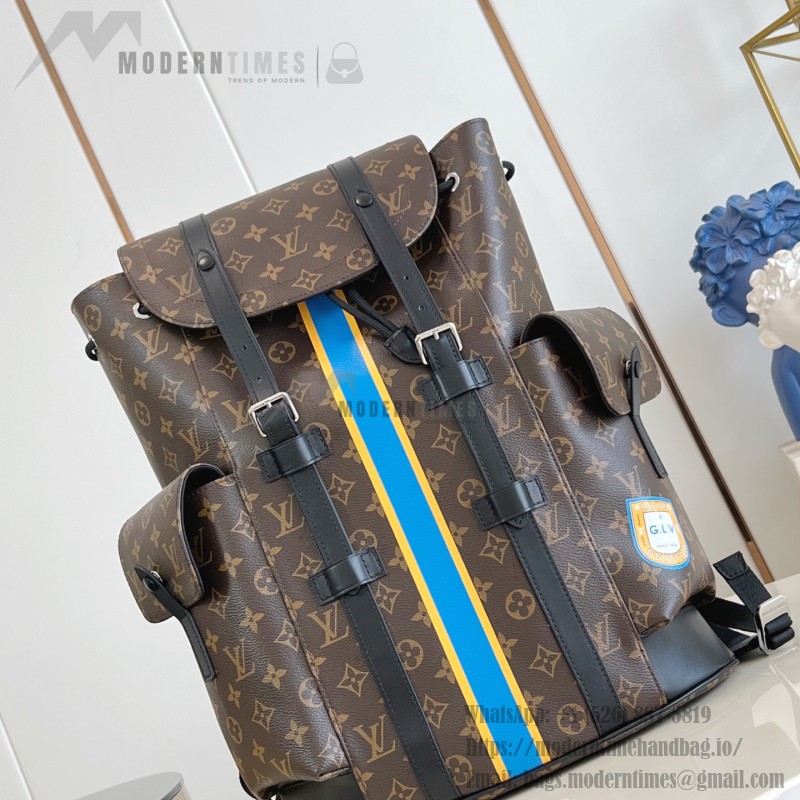 Louis Vuitton Christopher Medium Backpack replica in blue with Mon Monogram