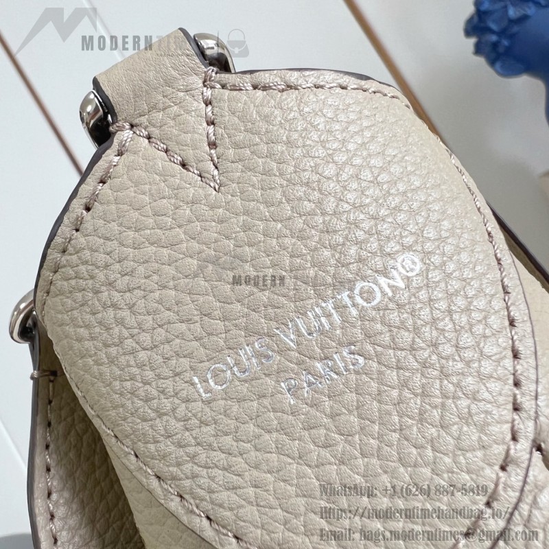 Louis Vuitton All Around medium handbag Monogram perforated leather light coffee black