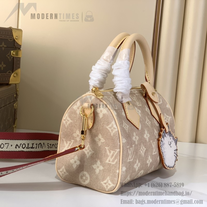 Louis Vuitton Speedy Bandoulière 20 Meowgram canvas handbag with cat charm