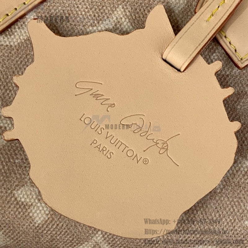 Louis Vuitton Speedy Bandoulière 20 Meowgram canvas handbag with cat charm