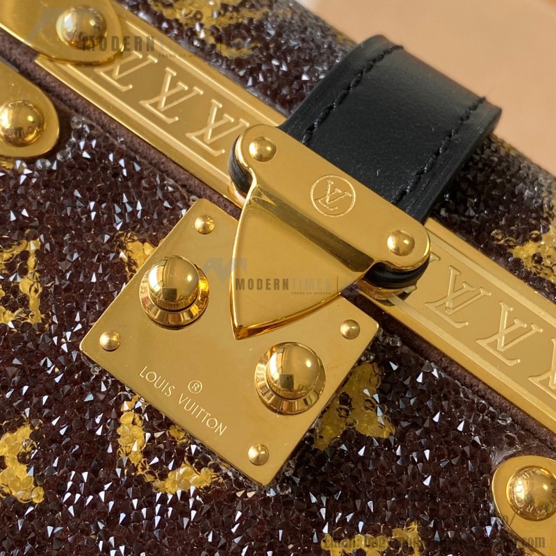 Louis Vuitton Treasure Box Limited Edition Handbag M83089 with Full Steel Hardware (4.13 x 4.13 x 4.13 inches)