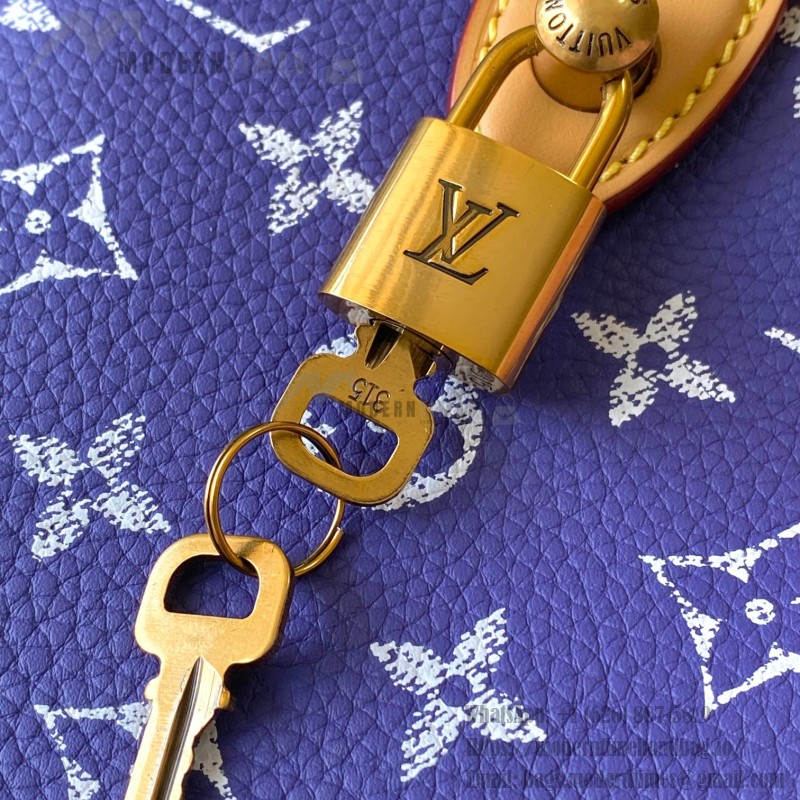 Louis Vuitton Speedy P9 Bandouliere 25 Handbag M11562 Windy Purple & M11561 Lake Blue with A-grade Full Steel Hardware (9.84 x 5.91 x 5.91 inches)