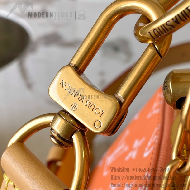 Louis Vuitton Speedy P9 Bandouliere 25 Handbag M13912 Tangerine Orange with A-grade Full Steel Hardware (9.84 x 5.91 x 5.91 inches)