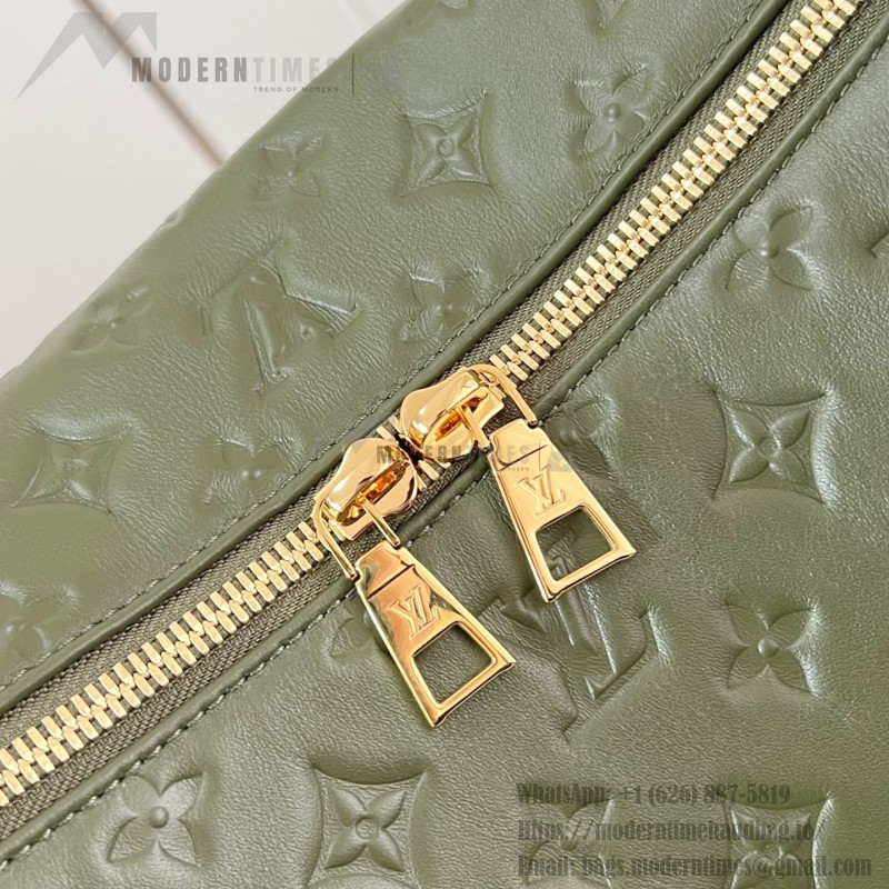 Louis Vuitton Coussin Hobo MM M15228 Green with Monogram Embossing and Chunky Chain Handle (14.96 x 12.99 x 3.94 inches)