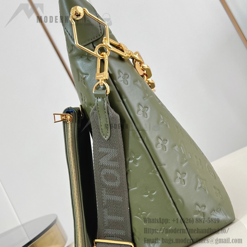 Louis Vuitton Coussin Hobo MM M15228 Green with Monogram Embossing and Chunky Chain Handle (14.96 x 12.99 x 3.94 inches)