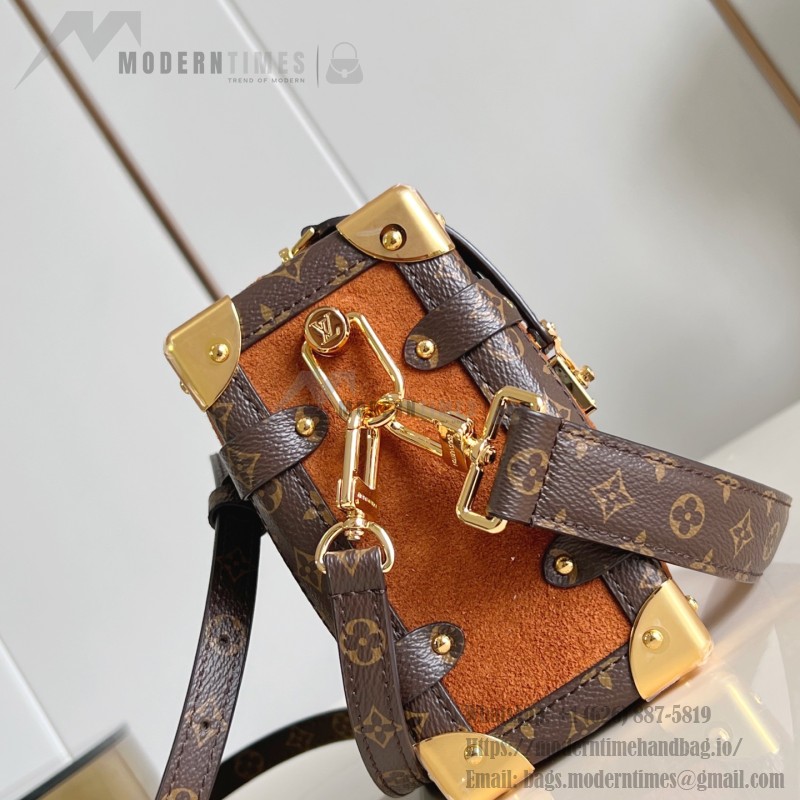 Louis Vuitton Side Trunk MM M15072 with Monogram Coated Canvas, S-Lock Closure, Detachable Chain Strap (6.3 x 3.35 x 9.25 inches)