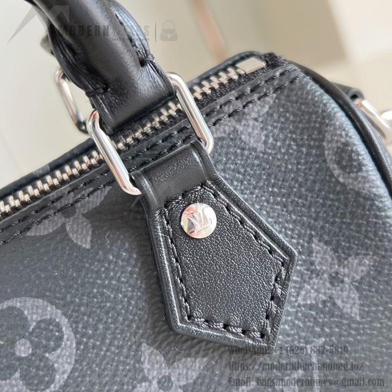 Louis Vuitton Nano Speedy Handbag in Monogram Eclipse Canvas with Detachable Strap