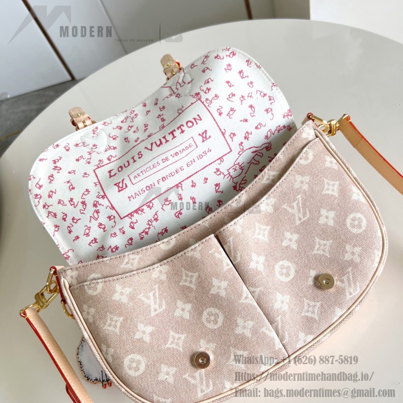 Louis Vuitton Escape Handbag with Meowgram Pattern and Leather Cat Detail from LV Travels with Grace Coddington Collection