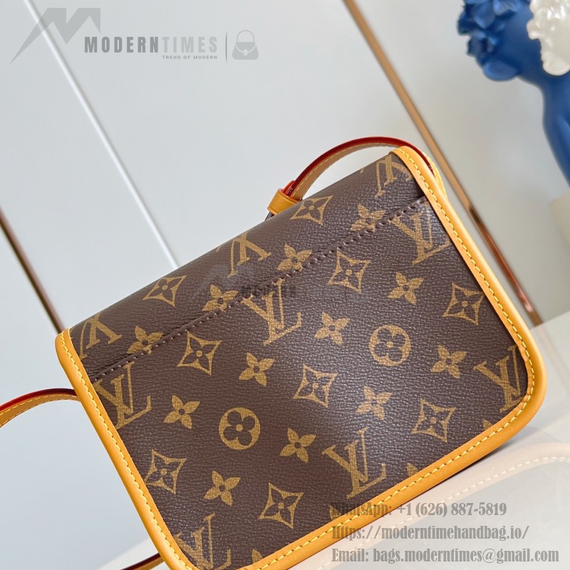 Louis Vuitton Satchel Mini Handbag from the Monogram Archive Collection with Aged Leather Trim and Gold Hardware