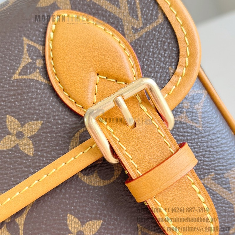 Louis Vuitton Satchel Mini Handbag from the Monogram Archive Collection with Aged Leather Trim and Gold Hardware