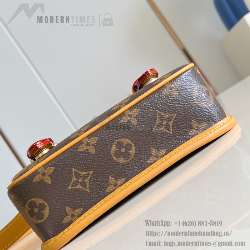 Louis Vuitton Satchel Mini Handbag from the Monogram Archive Collection with Aged Leather Trim and Gold Hardware