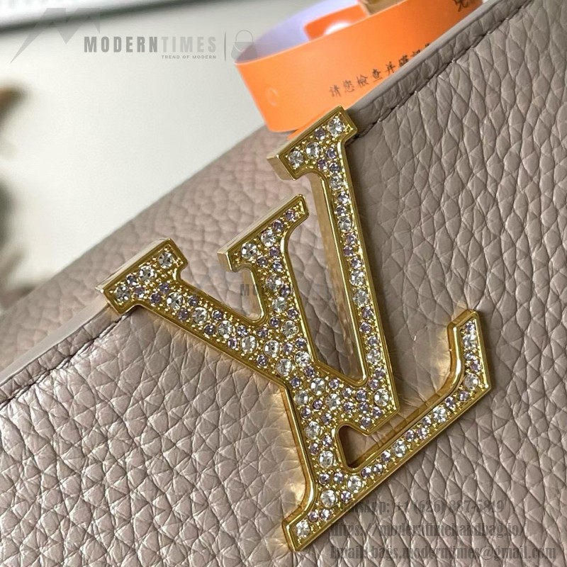 Louis Vuitton Capucines Mini Handbag with rhinestone LV letters and Flower Crown handle
