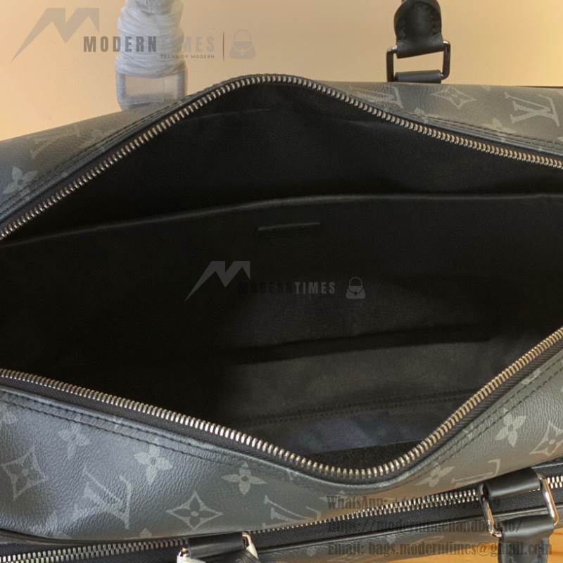 Louis Vuitton Weekender M11512 in Black Monogram Eclipse Canvas with multiple pockets