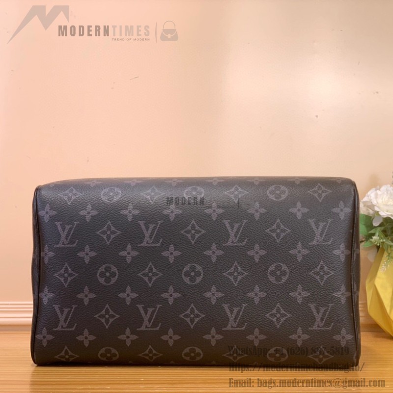 Louis Vuitton Speedy Soft 30 Handbag M15102 in Monogram Eclipse canvas with chain straps and leather key pouch