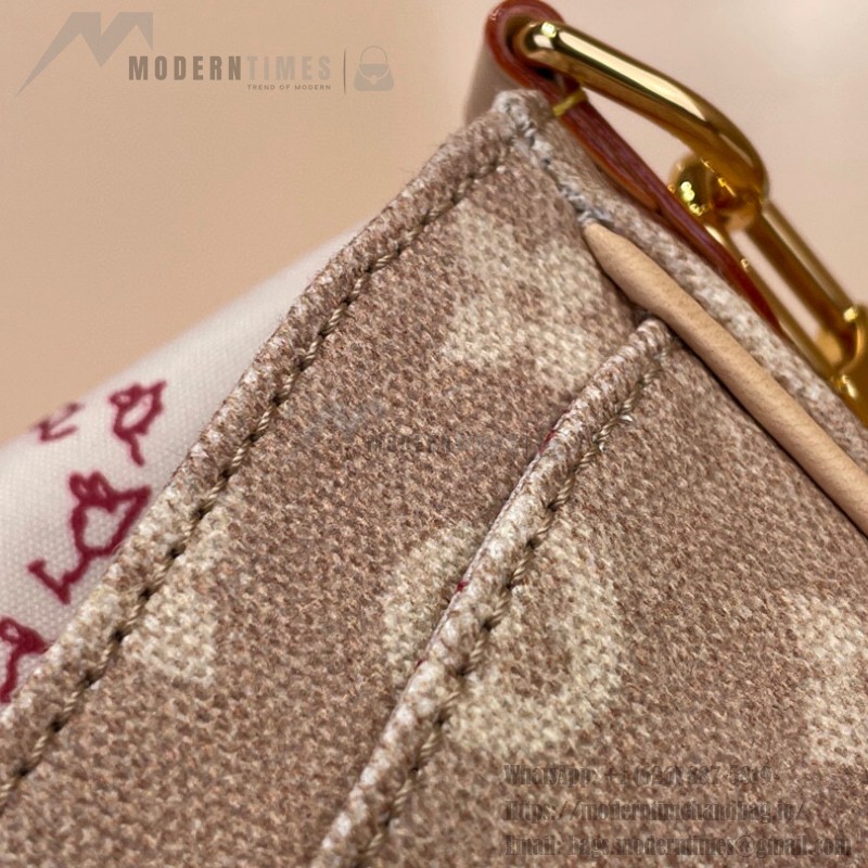 Louis Vuitton Escape Handbag M15134 featuring the Meowgram pattern and hand-painted cat leather embellishment