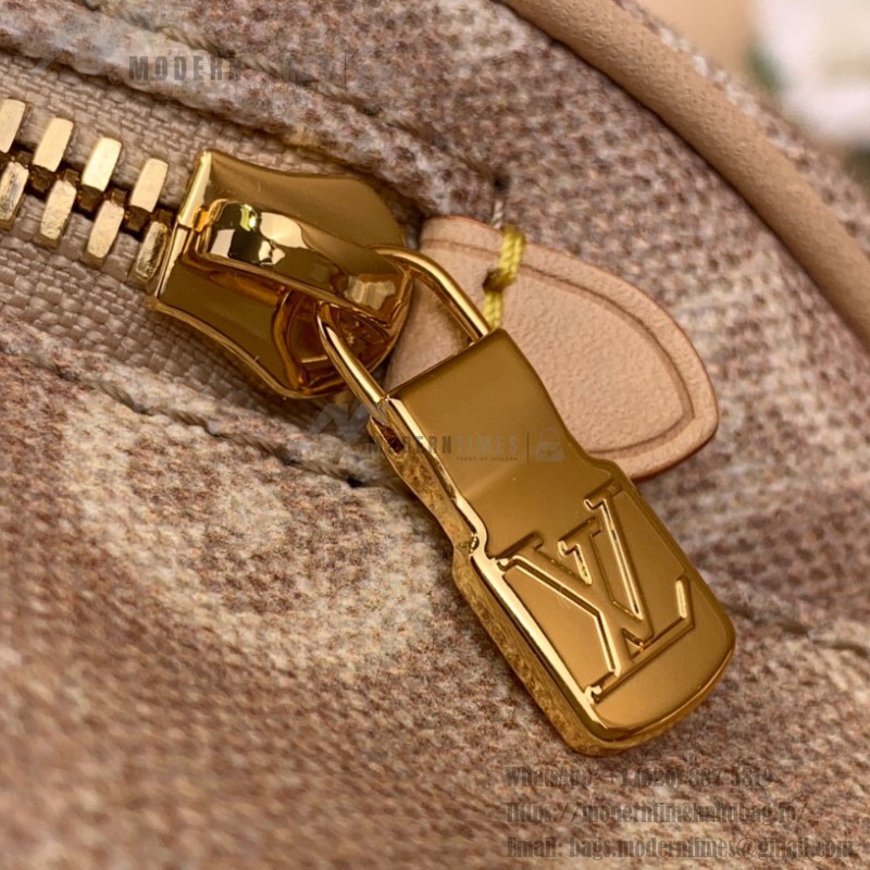 Louis Vuitton Montsouris Small Backpack M15135 featuring Meowgram pattern and detachable cat-shaped key pouch